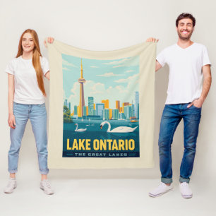 Great Lakes   Lake Ontario Fleece Blanket