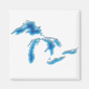 Great Lakes Map Design Magnet