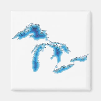 Great Lakes Map Design Magnet