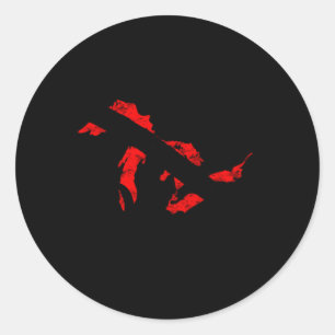 Great Lakes Map Diver Dive Flag Scuba Diver Classic Round Sticker