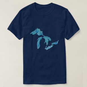 Great Lakes map outline silhouette T-Shirt
