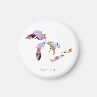 Great Lakes Minimalist Silhouette Map Magnet