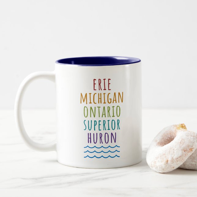 Great Lakes Mitten State Michigan Coffee Mug (With Donut)