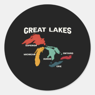 Great Lakes Names Great Lakes Classic Round Sticker