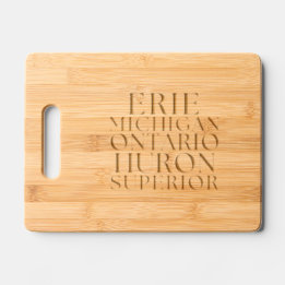 Great Lakes of Michigan Theme Etched Cutting Board