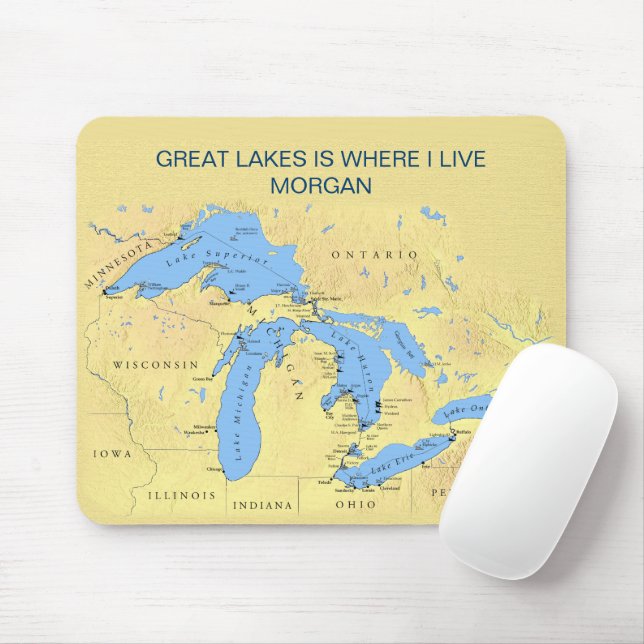 Great Lakes of North America Mouse Mat (With Mouse)