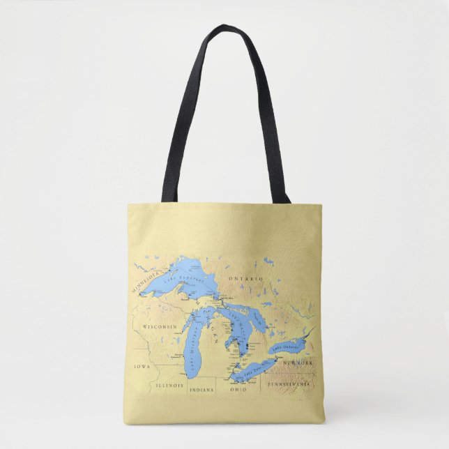 Great Lakes of North America Tote Bag (Front)