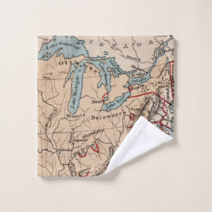 Great Lakes of North America Wash Cloth
