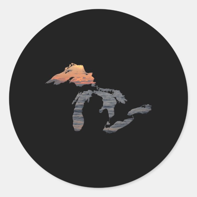 Great Lakes Over Lake Superior Classic Round Sticker (Front)