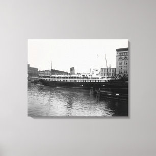 Great Lakes Ship Virginia @ Milwaukee 1890's Photo Canvas Print