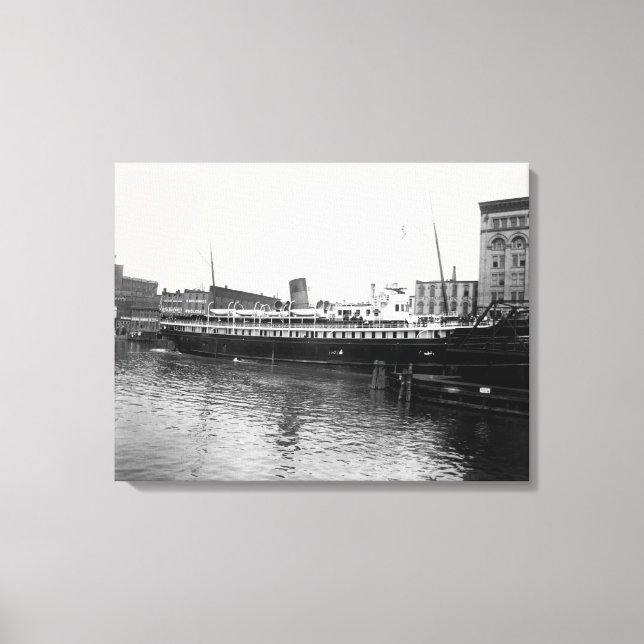 Great Lakes Ship Virginia @ Milwaukee 1890's Photo Canvas Print (Front)