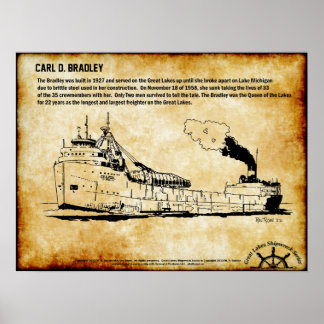 Great Lakes Shipwreck Series:  Carl D Bradley  Poster