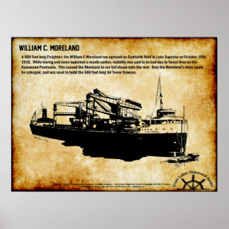 Great Lakes Shipwreck Series:  William C Moreland Poster