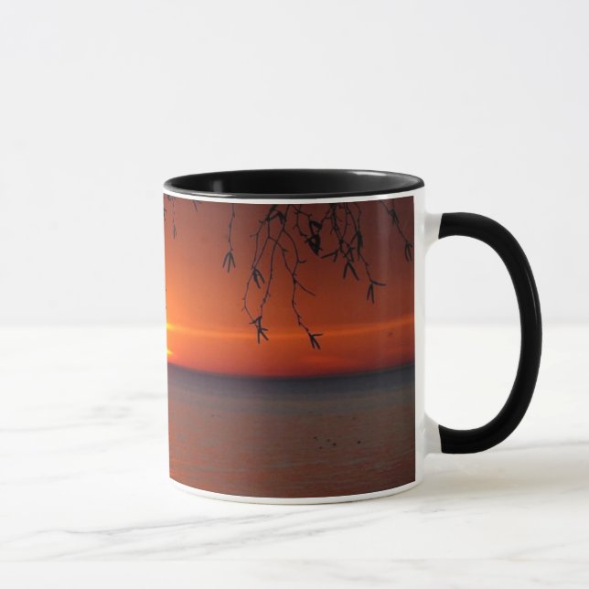 Great Lakes Sunset by Bobby Mikul ceramic mug (Right)