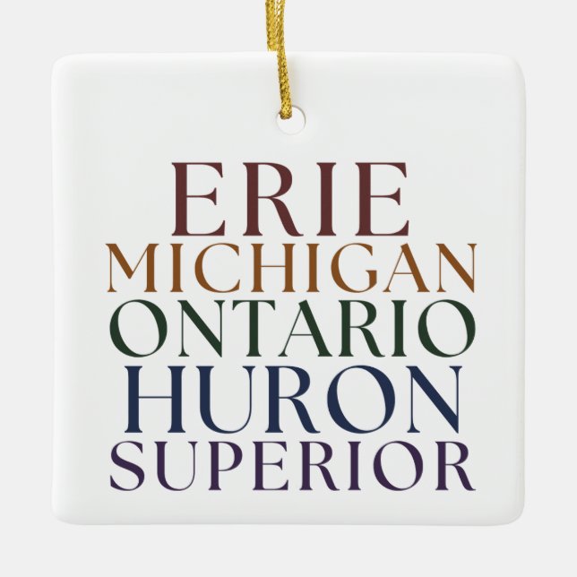 Great Lakes Theme Christmas Tree Ornament (Front)