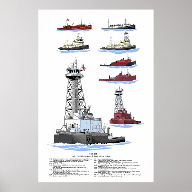 Great Lakes Tug Olive L. Moore history Poster (Front)