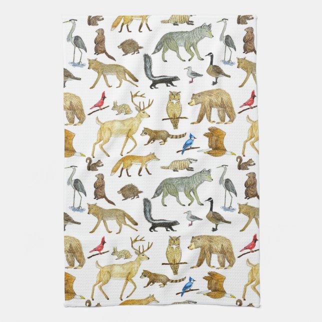 Great Lakes Wildlife Tea Towel (Vertical)