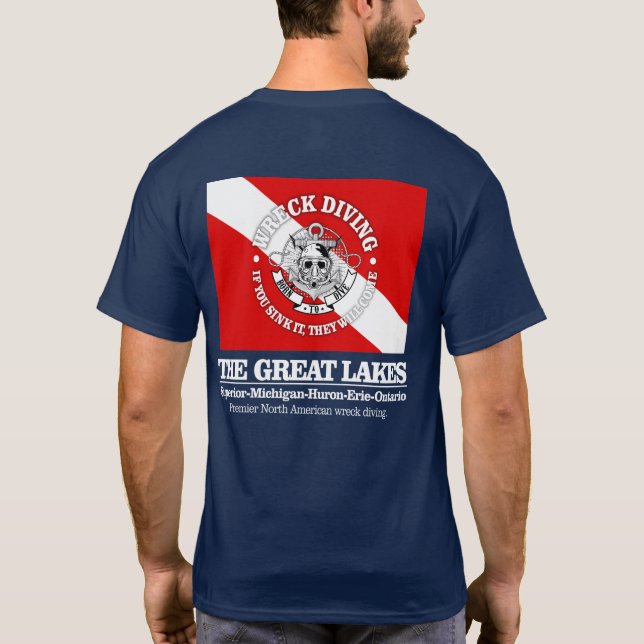 Great Lakes (wreck diving) T-Shirt (Back)