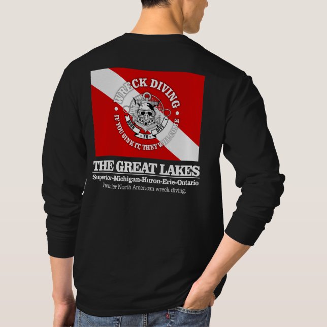 Great Lakes (wreck diving) T-Shirt (Back)