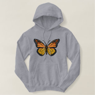 Great large Monarch Butterfly Embroidery Embroidered Hoodie