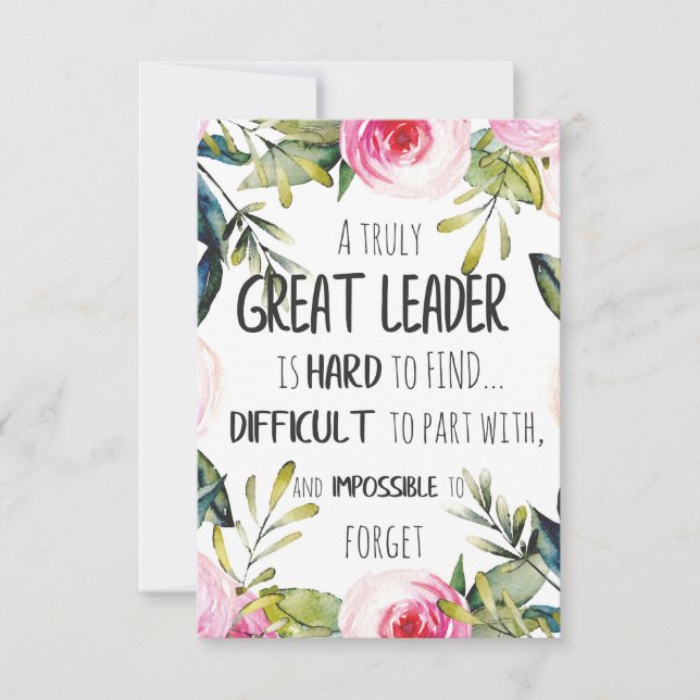 Great leader Gift great leader freedom goals power Thank You Card (Front)