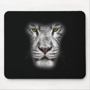 Great Lion Cat Face With Dark Green Eyes Crazy Art Mouse Mat