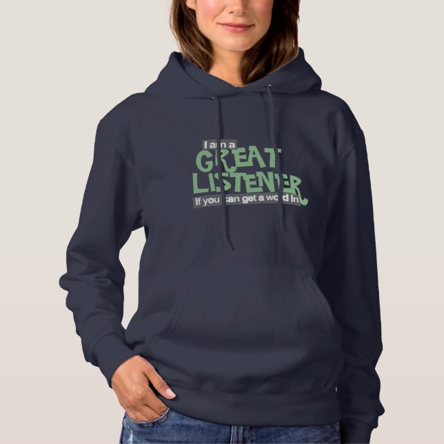 Great listener ladies green & navy top (Front)