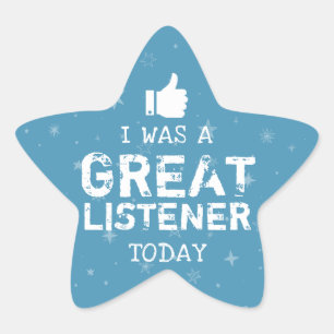 Great Listener   Teachers Blue Star Sticker