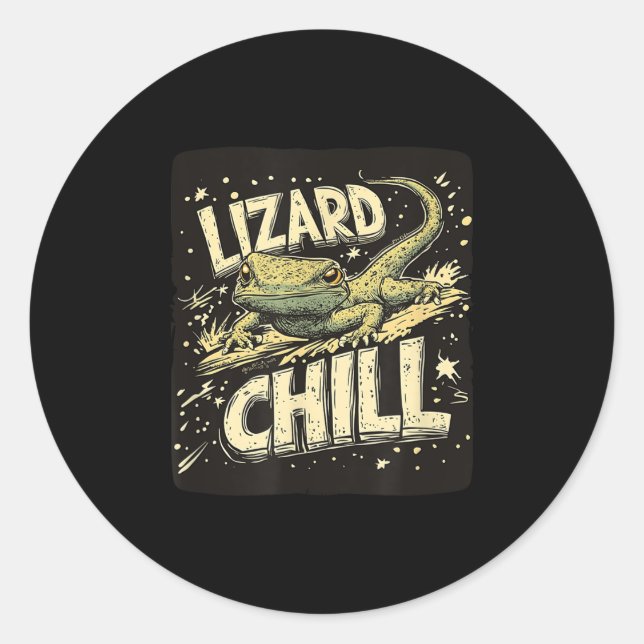 Great Lizard Chill Speech For Boys And Girls  Classic Round Sticker (Front)