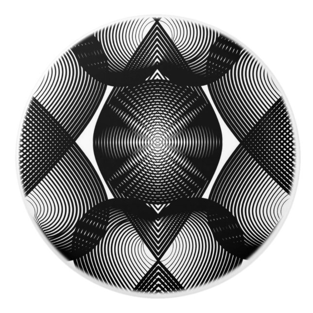 Great Looking Black and White Ceramic Knob/Pull Ceramic Knob (Front)