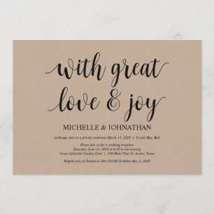 great love and joy, Wedding Elopement Invites