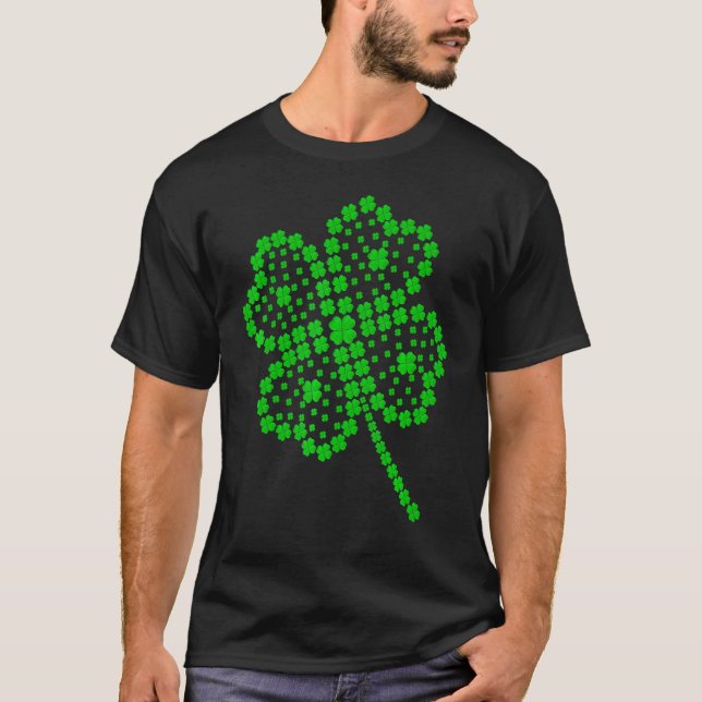 Great Lucky Four Leaf C St Patrick Day Matching Fa T-Shirt (Front)
