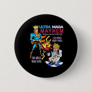 Great Maga King Donald Trump Biden Usa Ultra Maga 6 Cm Round Badge