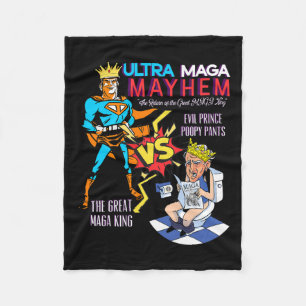 Great Maga King Donald Trump Biden Usa Ultra Maga Fleece Blanket