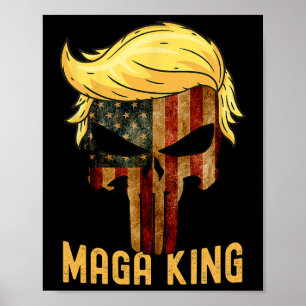 Great Maga King Shirt Donald Trump Skull  Poster
