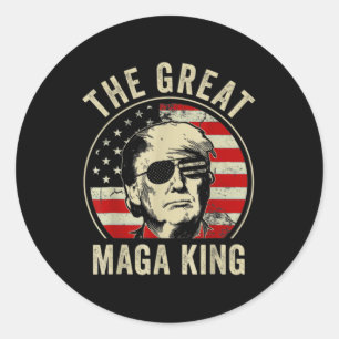Great MAGA King Trump Biden Political Ultra Mega P Classic Round Sticker