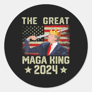 Great MAGA King Trump Biden Political Ultra Mega P Classic Round Sticker