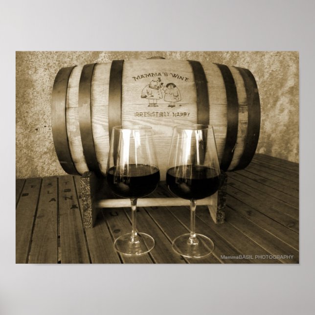 Great Mammas Wine Barrel Poster! Poster (Front)