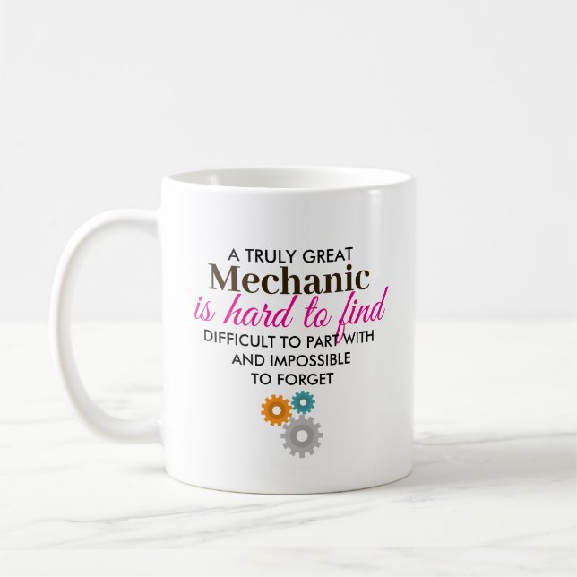 Great Mechanic Personalised Name Gift Coffee Mug (Left)