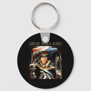 Great Mega King USA Flag Proud Ultra Maga Trump Key Ring
