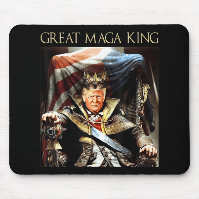 Great Mega King USA Flag Proud Ultra Maga Trump   Mouse Mat (Front)