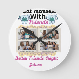 Great Memories with Friends Personalised Gift Cu Round Clock