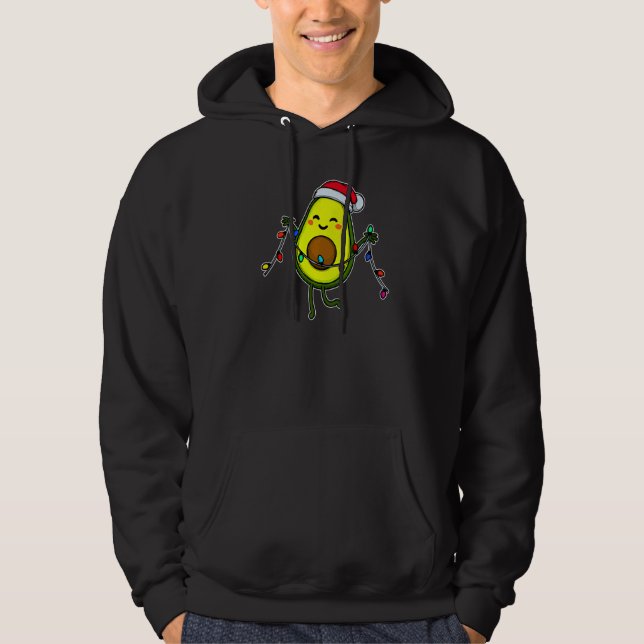 Great Merry Christmas Decoration Avocado Party Hoodie (Front)