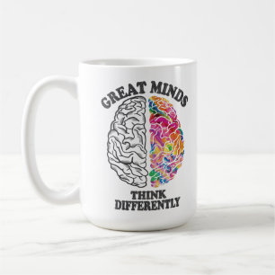 Great Minds Think Differently Brain Coffee Mug
