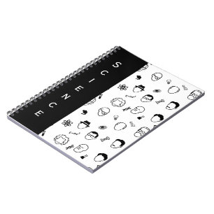 Great Modern Minds Line Art, Text - Editable  Notebook