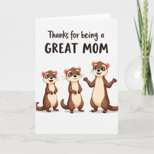 Great Mom Mustelids Art Card