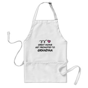 GREAT MOMS GET PROMOTED TO GRANDMA kitchen aprons