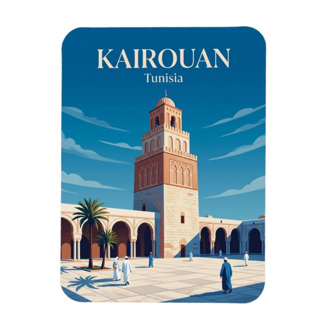 Great Mosque of Kairouan Tunisia Magnet (Vertical)