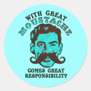 Great Moustache Classic Round Sticker