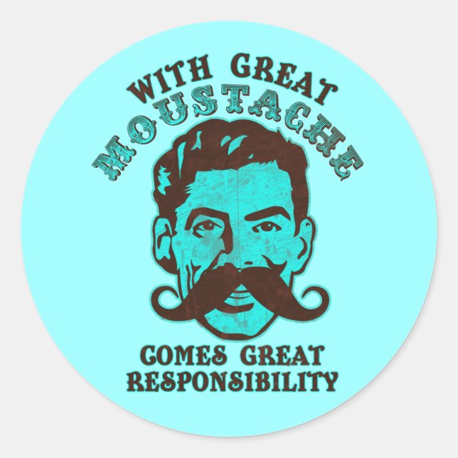 Great Moustache Classic Round Sticker (Front)